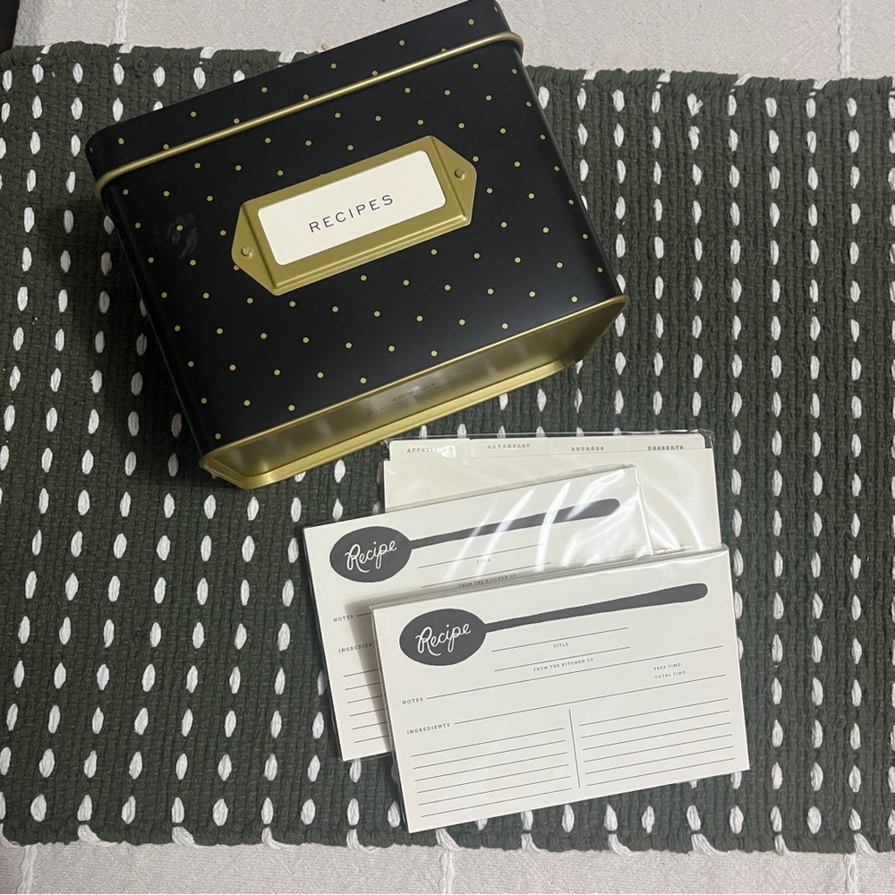 Rifle Paper Co. Black and Gold Recipe Box